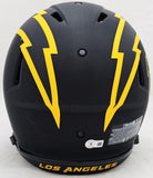 JUSTIN HERBERT AUTOGRAPHED CHARGERS ECLIPSE FULL SIZE AUTH SPEED HELMET BECKETT