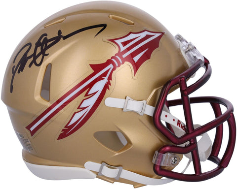 Deion Sanders Florida State Seminoles Autographed Gold Speed Mini Helmet