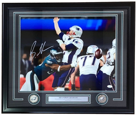 Brandon Graham Signed Framed 16x20 Philadelphia Eagles SB Strip Sack Photo JSA