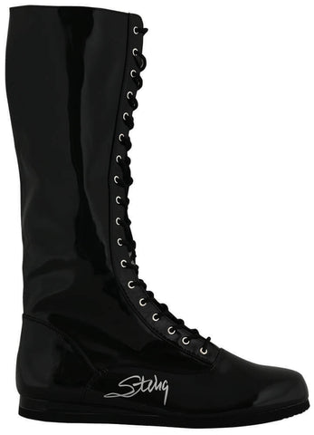 Sting Signed Black Wrestling Costume Boot - (SCHWARTZ SPORTS COA)