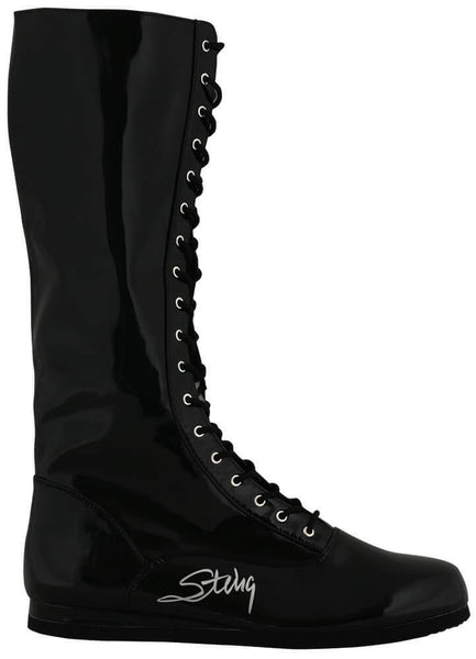 Sting Signed Black Wrestling Costume Boot - (SCHWARTZ SPORTS COA)