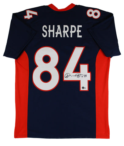 Shannon Sharpe Authentic Signed Navy Blue Pro Style Jersey BAS Witnessed