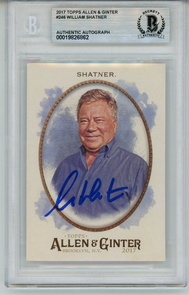William Shatner Signed 2017 Topps Allen & Ginter #246 Card Slab Beckett 57118