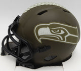 Steve Largent Autographed Seahawks Salute To Service Mini Helmet HOF 95 Beckett