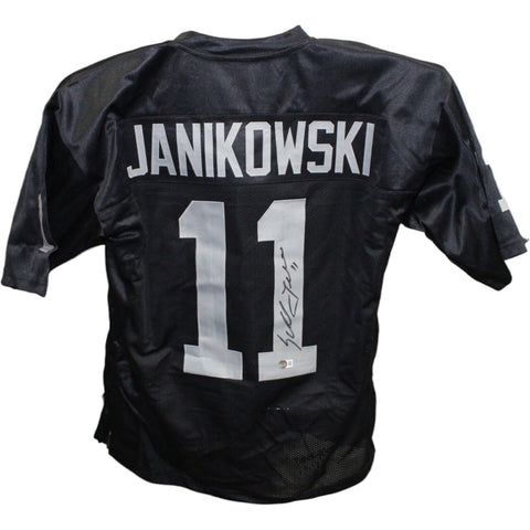 Sebastian Janikowski Autographed/Signed Pro Style Jersey Black Beckett 42556