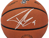 TONY PARKER AUTOGRAPHED AUTHENTIC LEATHER SPURS BASKETBALL SPURS BECKETT 222837
