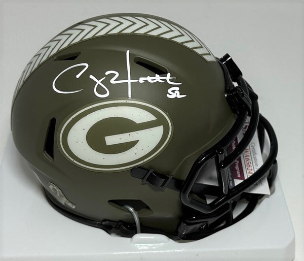 Packers CLAY MATTHEWS Signed Riddell SALUTE SERVICE Speed Mini Helmet AUTO - JSA