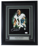 Jalen Hurts Signed Framed Philadelphia Eagles 8x10 Football Scream Photo JSA ITP