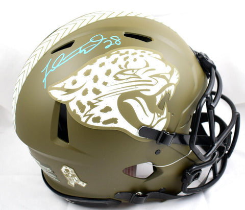 Fred Taylor Signed Jaguars F/S Salute to Service Speed Authentic Helmet-BeckettW