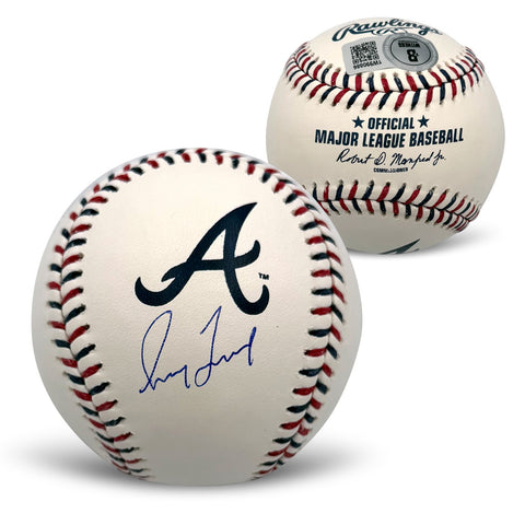 Greg Maddux Autographed Atlanta Braves Signed MLB Logo Baseball Beckett + Case