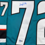 Autographed/Signed William Eklund San Jose Teal Jersey Beckett BAS COA