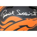 Patrick Surtain Autographed Denver Broncos Pro Helmet Eclipse Beckett WIT 53131