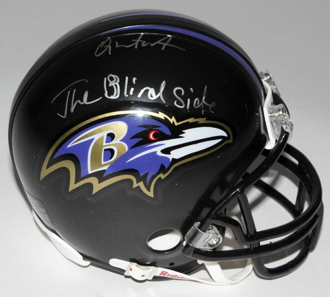Quinton Aaron Signed Ravens Mini-Helmet Inscrbd "The Blind Side" / Michael Oher