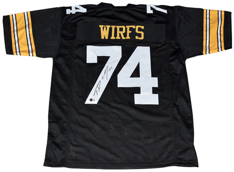 TRISTAN WIRFS AUTOGRAPHED IOWA HAWKEYES #74 BLACK JERSEY BECKETT