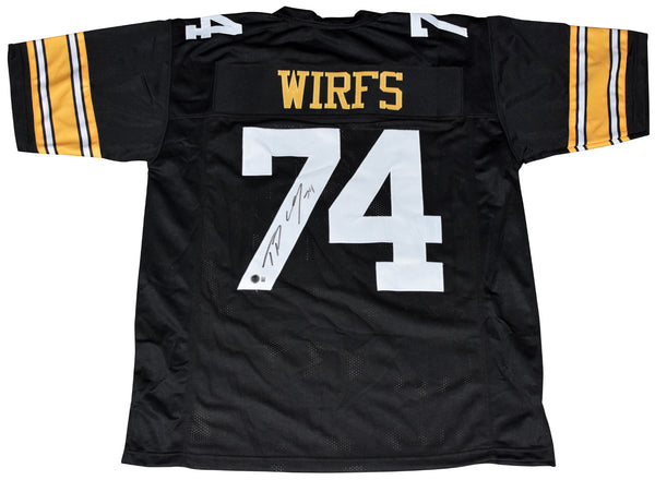 TRISTAN WIRFS AUTOGRAPHED IOWA HAWKEYES #74 BLACK JERSEY BECKETT