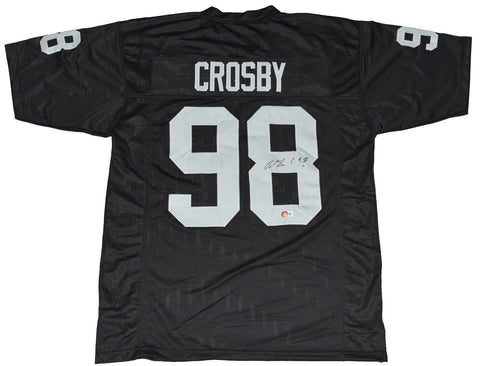 MAXX CROSBY SIGNED AUTOGRAPHED LAS VEGAS RAIDERS #98 BLACK JERSEY BECKETT