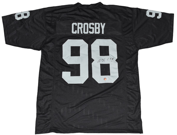 MAXX CROSBY SIGNED AUTOGRAPHED LAS VEGAS RAIDERS #98 BLACK JERSEY BECKETT