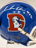 Jonah Elliss Autographed Denver Broncos "D" Logo Mini Helmet -- BAS COA
