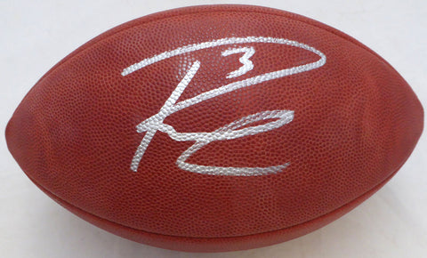 Russell Wilson Autographed NFL Leather Football Denver Broncos RW Holo #08647