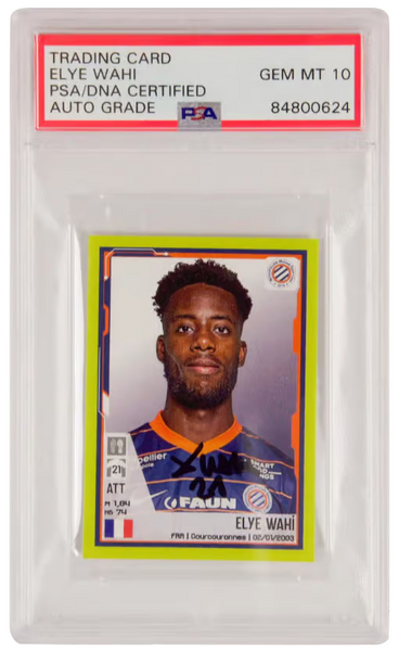 Elye Wahi Signed 2022 Panini Foot Rookie Sticker #286 - PSA 10 Autograph