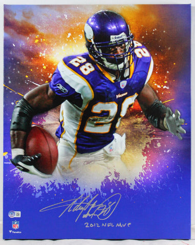 Adrian Peterson Signed Vikings Framed 16x20 Stretched Canvas w/MVP-BAW Hologram