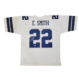Emmitt Smith Autographed Dallas Cowboys Mitchell & Ness White Jersey Beckett