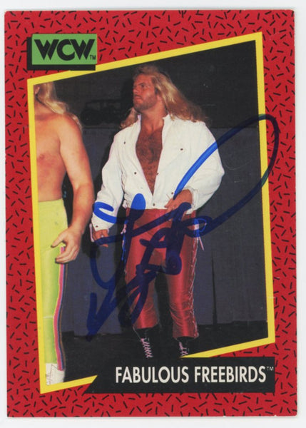 Michael "P.S." Hayes WWE Authentic Signed 1991 Impel WCW #126 Card BAS #BS86700