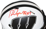 Ron Dayne Autographed Wisconsin Badgers Lunar Mini Helmet Beckett 40492