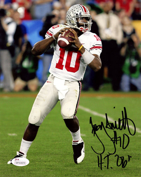Troy Smith Autographed Ohio State Buckeyes 8x10 Photo HT 06 JSA 42505