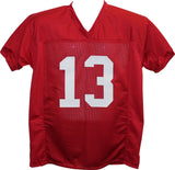 Tua Tagovailoa Autographed/Signed College Style Red XL Jersey BAS 26536