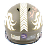 Randy Gradishar Autographed Broncos Salute to Service Speed Mini Helmet- Prova