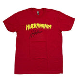 Autographed/Signed Hulk Hogan Hulkamania Red WWE Shirt T-Shirt Beckett BAS COA