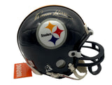 Franco Harris HOF Signed/Auto Black Mini Football Helmet Steelers Steiner 205882