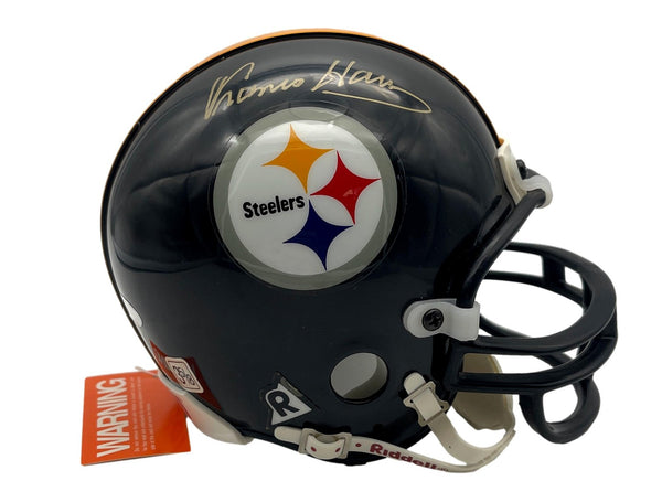Franco Harris HOF Signed/Auto Black Mini Football Helmet Steelers Steiner 205882