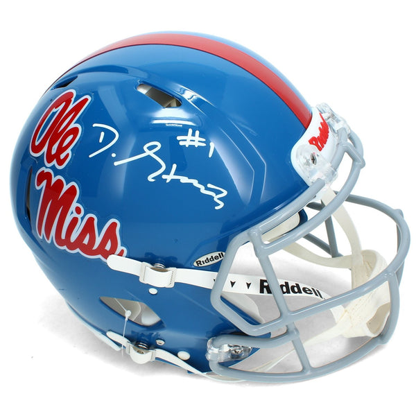 De'Zuan Stribling Autographed Ole Miss Rebels Powder Blue Helmet Beckett