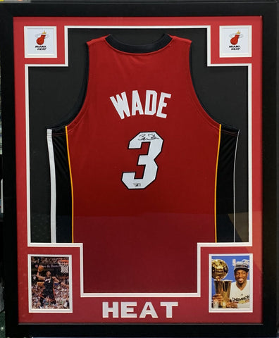 Dwyane Wade Signed Miami Heat Authentic Pro Framed Jersey Auto Fanatics COA