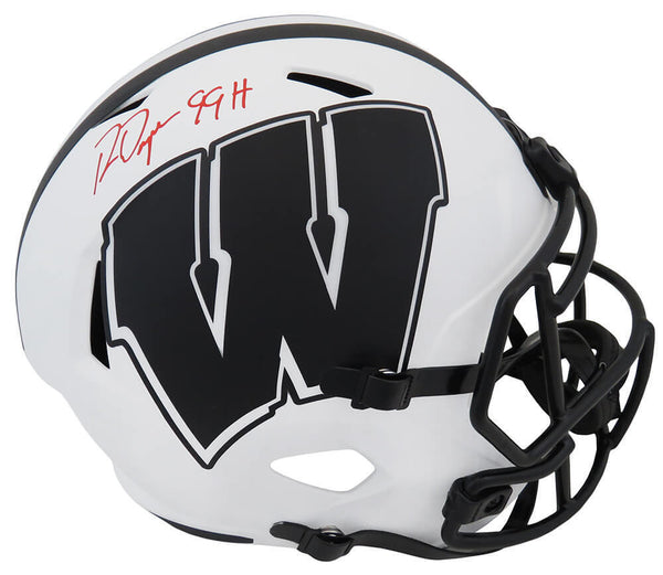 Ron Dayne Signed Wisconsin Lunar Eclipse Riddell F/S Rep Helmet w/99H - (SS COA)