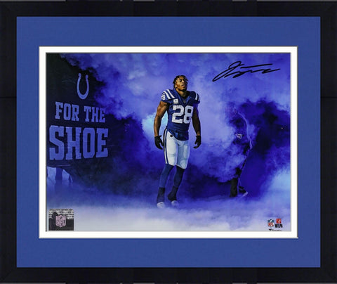 Framed Jonathan Taylor Indianapolis Colts Signed 8" x 10" Smoke Entrance Photo