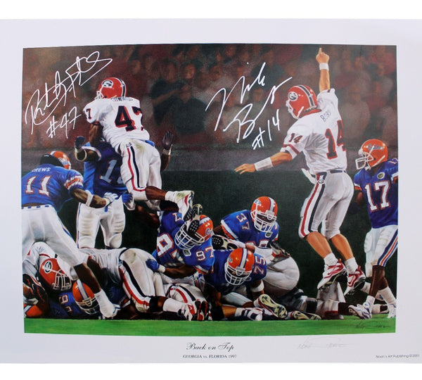 Mike Bobo & Robert Edwards Signed Georgia Bulldog Unframed Noah Stokes Print