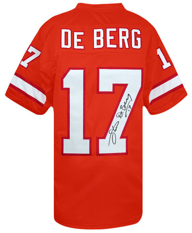 Steve DeBerg Signed Orange Throwback Custom Football Jersey - (SCHWARTZ COA)
