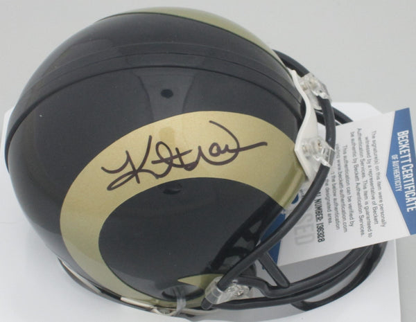 Rams Hall of Famer KURT WARNER Signed Mini Helmet AUTO - SB MVP - Beckett!!