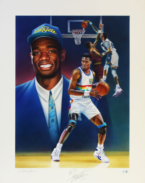 Nuggets Dikembe Mutumbo Authentic Signed 24x30.25 Lithograph BAS #BJ06318