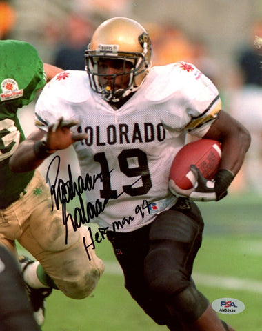 Rashaan Salaam Signed/Inscr 8x10 Photo Colorado 1994 Heisman PSA/DNA 188088
