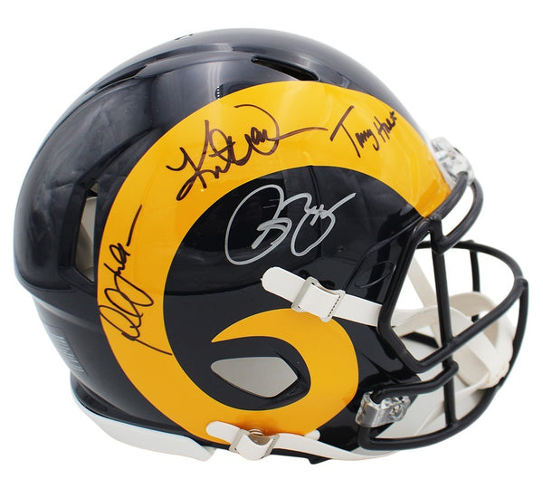 Warner, Holt, Faulk & Smith Signed Los Angeles Rams Speed Authentic NFL Helmet