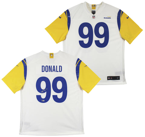Rams Aaron Donald Authentic Signed White Nike Game Jersey BAS Witnessed