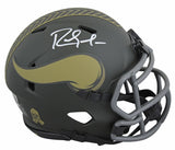 Vikings Randy Moss Signed Salute to Service IV Speed Mini Helmet BAS Witnessed