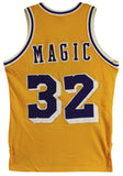 Lakers Magic Johnson "HOF 02" Signed Yellow MacGregor Sand-Knit Jersey BAS Wit 5