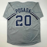 Autographed/Signed Jorge Posada New York Grey Jersey Beckett BAS COA