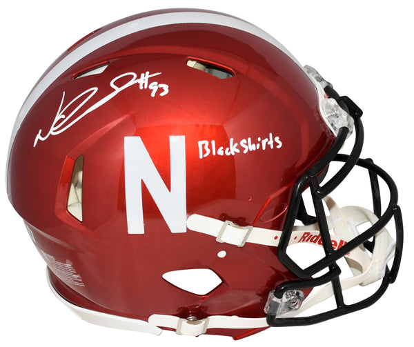 NDAMUKONG SUH SIGNED NEBRASKA CORNHUSKERS FLASH AUTHENTIC SPEED HELMET BECKETT