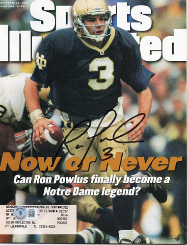 Ron Powlus Autographed Notre Dame Sports Illustrated 9/23/96 Beckett